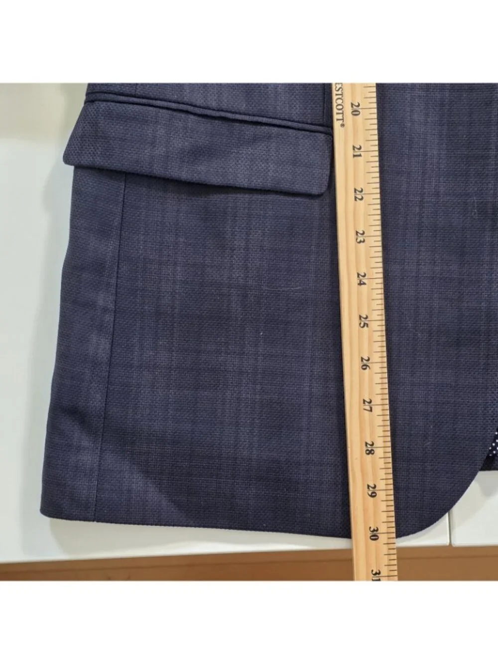 SAND Copenhagen Wool Blazer 52IT 42R Navy Plaid Soul Zignone Italian Fabric Edgy